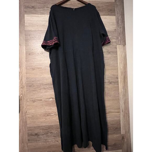 Wayward Fancies Eshakti size 6X 36 w plus long dress embroidered comfy navy blue - Picture 10 of 10